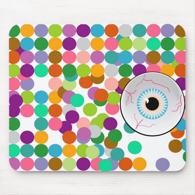 Eyeball Polka Dot Background Mouse Pad (Front)