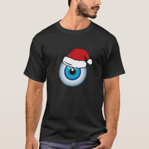 Eyeball Santa Hat Christmas Design T-Shirt