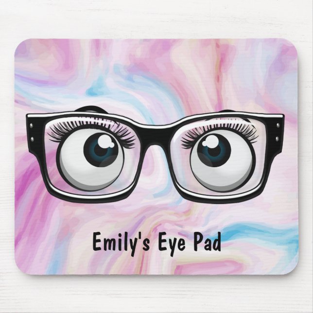Eyeballs with Eyeglasses Mouse Pad (Front)