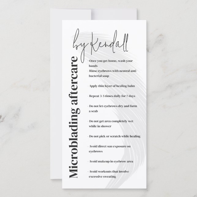 Eyebrow Aftercare Simple White Bold Lettering Thank You Card (Front)