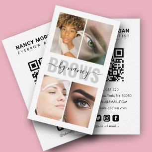 Eyebrow Artist Calligraphy Script Photo Collage  Business Card
