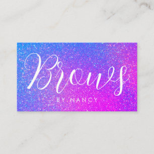 Eyebrow Artist Typography  Holographic Glitter  Business Card