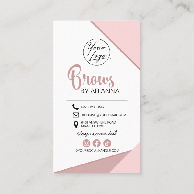 Eyebrow Lamination Aftercare Instructions Business Business Card (Back)