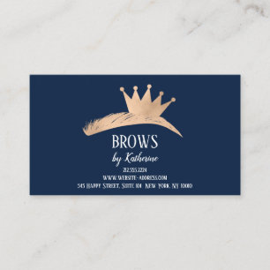 Eyebrow Micorblading Aftercare Navy Rose Business Card