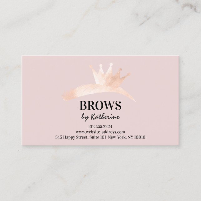 Eyebrow Micorblading Logo Aftercare Instrutions Business Card (Front)