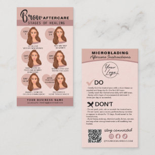 Eyebrow Microblading Aftercare Instructions Busine Business Card