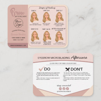 Eyebrow Microblading Aftercare Instructions Business Card