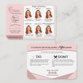 Eyebrow Microblading Aftercare Instructions Business Card