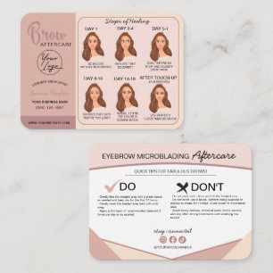 Eyebrow Microblading Aftercare Instructions Business Card