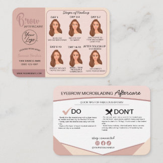 Eyebrow Microblading Aftercare Instructions Business Card