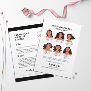 Eyebrow Permanent Make-up Aftercare Instructions Business Card