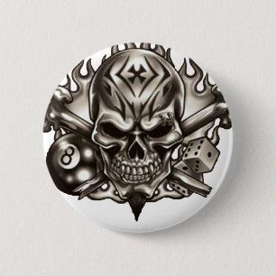 Eyebrow Ring Skull 2 Inch Round Button
