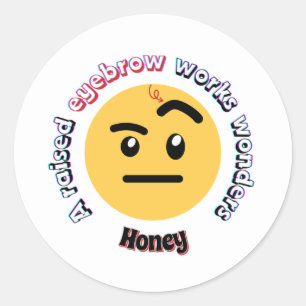 Eyebrow Sass: A Raised Eyebrow Works Wonders Classic Round Sticker