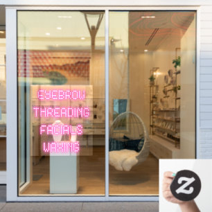 Eyebrow Threading Facials Waxing Bright Pink Window Cling