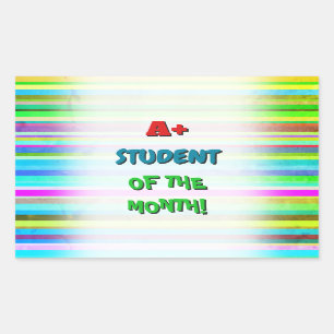 Eyecatching "A+ STUDENT OF THE MONTH!" Sticker