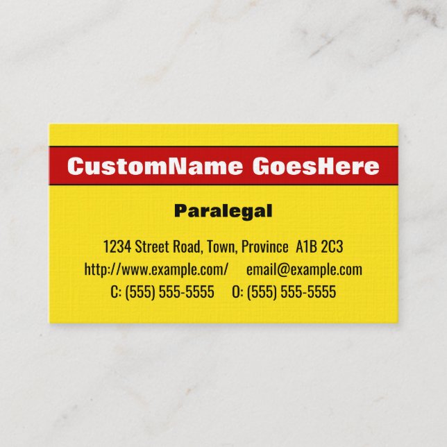 Eyecatching & Bold Paralegal Carte de visite (Devant)