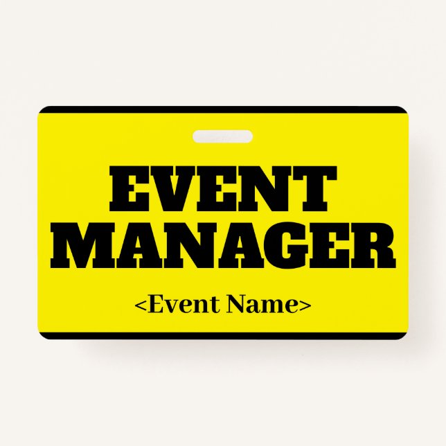 Eyecatching "EVENT MANAGER" Badge (Front)