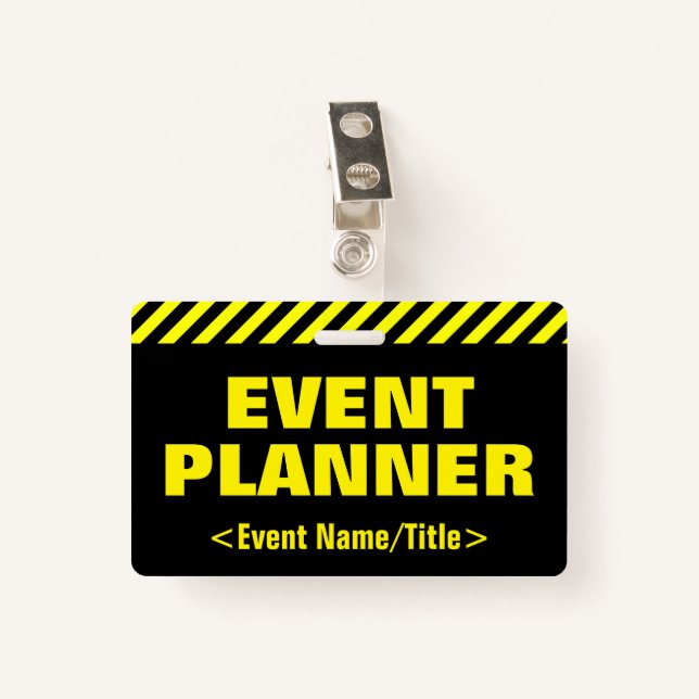 Eyecatching "EVENT PLANNER" Badge (Front with Clip)