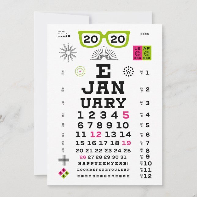Eyechart 2020 New Year's Card (Front)