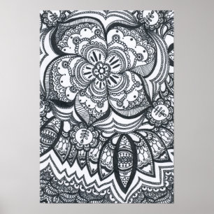 Eyed Flower Mandala Poster. Poster