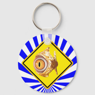 eyefish warning sign keychain