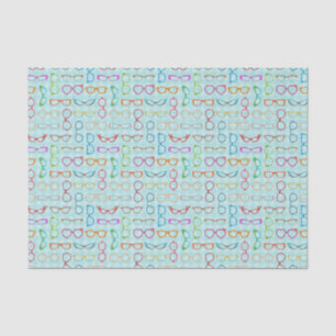 Eyeglasses Retro Teal Gingham Midcentury Modern Tissue Paper