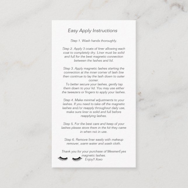 Eyelash  Aftercare Instructions Referral Bokeh (Front)