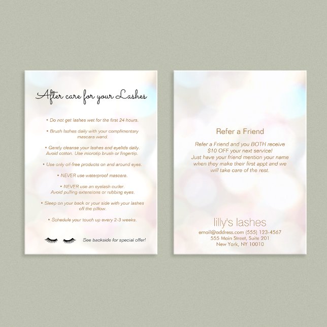 Eyelash  Aftercare Instructions Referral Bokeh (Creator Uploaded)