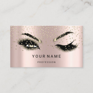 Eyelash Brows Microblade. QR CODE Logo Confetti Business Card