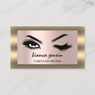 Eyelash Brows Microblading QRCODE Logo Framed Rose Business Card