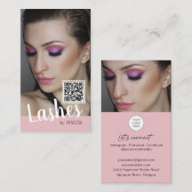 Eyelash business cards with QR code and photos