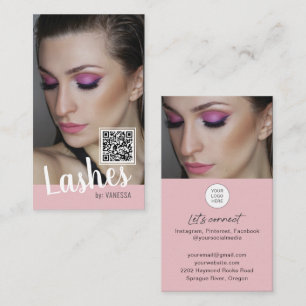 Eyelash business cards with QR code and photos