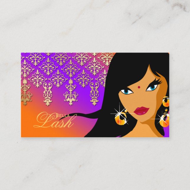 Eyelash Carte de visite Gold Indienne femme POP (Devant)