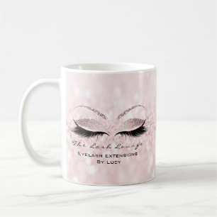 Eyelash Extension Beauty Studio Pink Glitter Ombre Coffee Mug