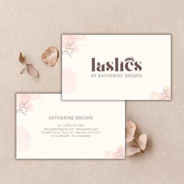 Eyelash Extension Branding Elegant Lash Artist Business Card (Elegant Lash Artist Business Card Template Custom Eyelash Extension Branding)