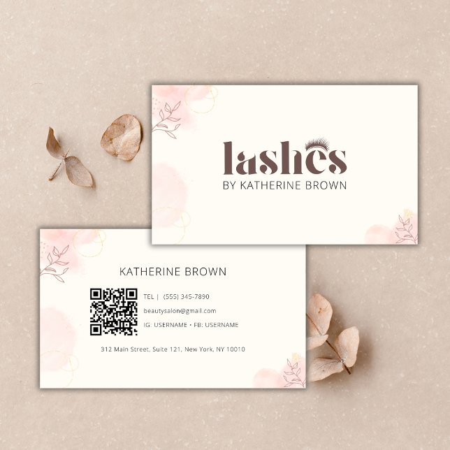 Eyelash Extension Branding Lash Artist QR Code Business Card (Eyelash Extension Branding Lash Artist QR Code Business Card)