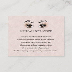 Eyelash extension Brow Bar Aftercare Instructions Business Card