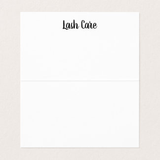 Eyelash extension care sheet business card