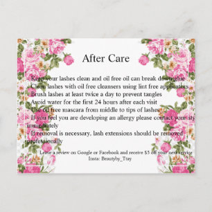 Eyelash Extension Carte de suivi