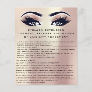 EYELASH EXTENSION CONSENT, RELEASE AND WAIVER Rose Flyer