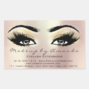 Eyelash Extension Gold Makeup Artist Beauty Salon Sticker