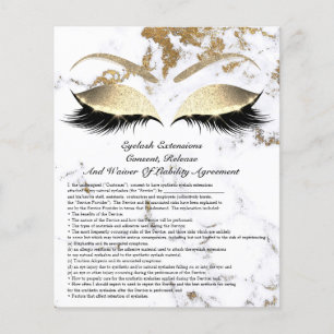Eyelash Extension Liability Waiver Marble Gold Flyer