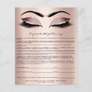 Eyelash Extension Liability Waiver Rose Blush Flyer