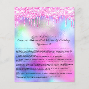 Eyelash Extension Liability Waiver Rose Drips Flyer