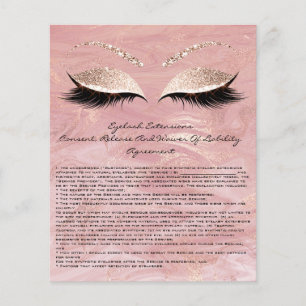 Eyelash Extension Liability Waiver Rose Marble Flyer