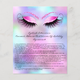 Eyelash Extension Liability Waiver Rose Ombre Flyer