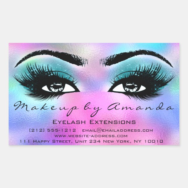 Eyelash Extension Makeup Artist Beauty Holograph Sticker (Front)