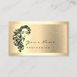 Eyelash Extension Makeup Artist Hair GoldConfetti Business Card