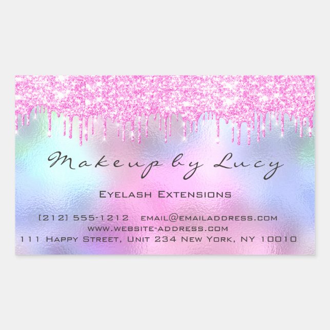 Eyelash Extension Makeup Artist Salon Pink Drips Sticker (Front)