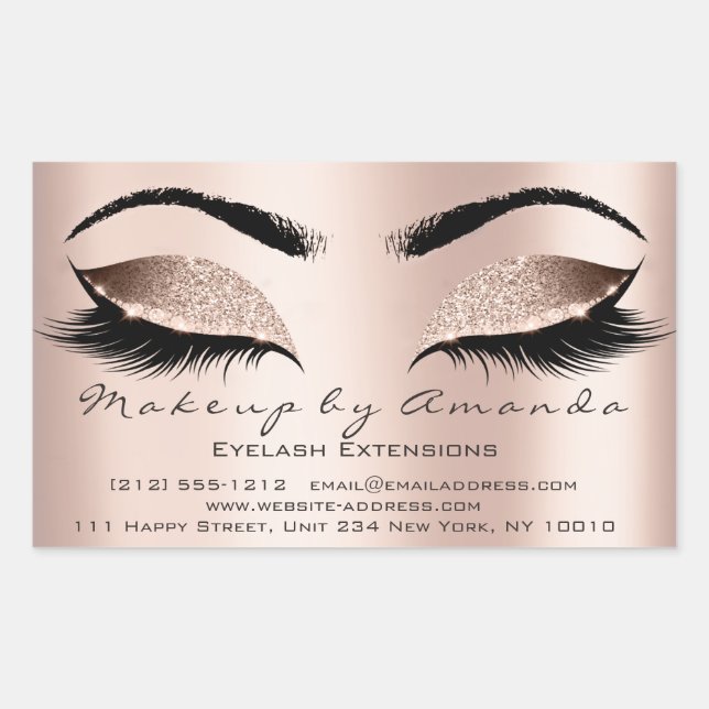 Eyelash Extension Makeup Beauty Salon Microblading Sticker (Front)